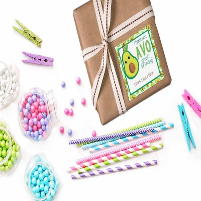AmandaCreation Personalized Avocado Gift Tag Stickers 24pc. Image 3