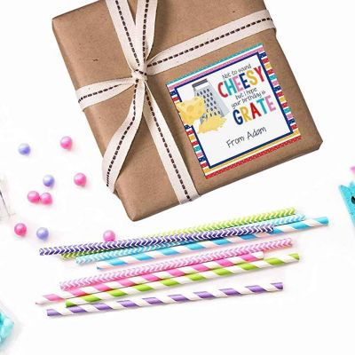 AmandaCreation Personalized Cheesy Gift Tag Stickers 24pc. Image 3