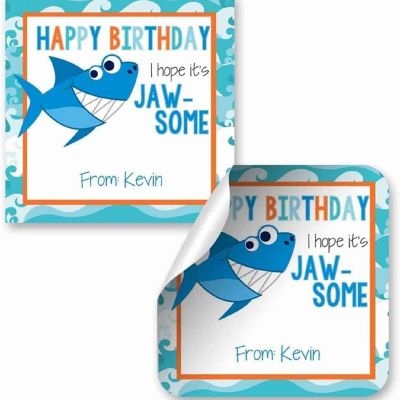 AmandaCreation Personalized JAW-Some Gift Tag Stickers 24pc. Image 1