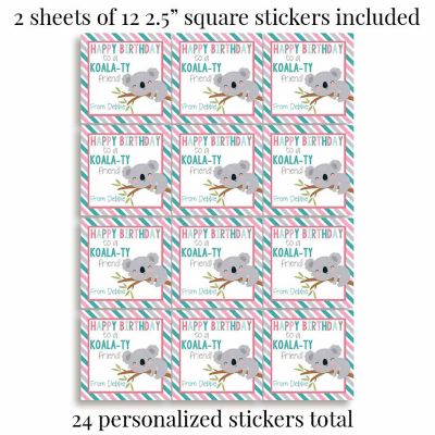 AmandaCreation Personalized Koala Gift Tag 24pc. Image 1