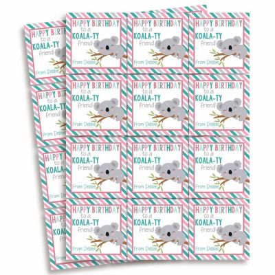 AmandaCreation Personalized Koala Gift Tag 24pc. Image 2