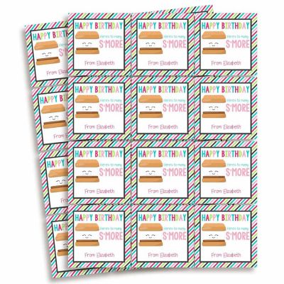 AmandaCreation Personalized Many S'more Gift Tag Stickers 24pc. Image 2