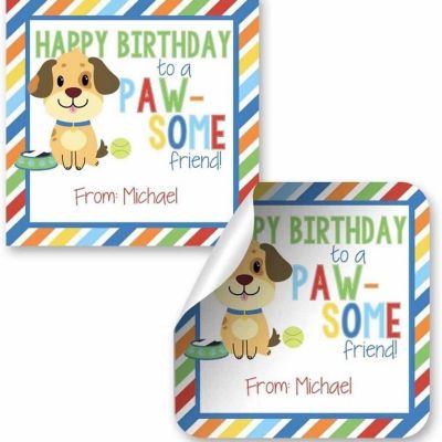 AmandaCreation Personalized Paw-Some Gift Tag Stickers 24pc. Image 1