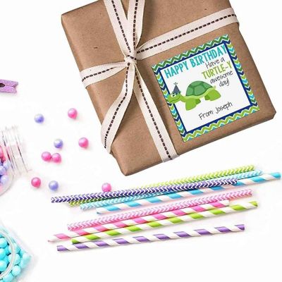 AmandaCreation Personalized Turtle-Y Awesome Gift Tag Stickers 24pc. Image 2