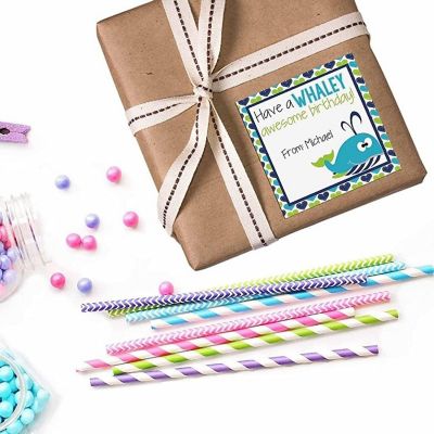 AmandaCreation Personalized Whaley Awesome Gift Tag Stickers 24pc. Image 1