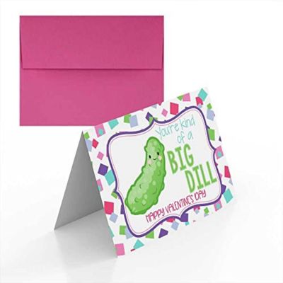 AmandaCreation Pickle Valentine Greeting Card 2pc. Image 1