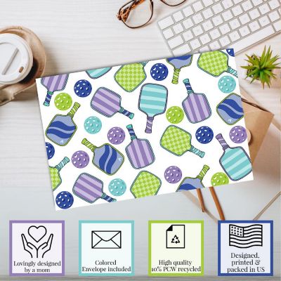 AmandaCreation Pickleball Themed Blank Folded Greeting Card 2pc. Image 2