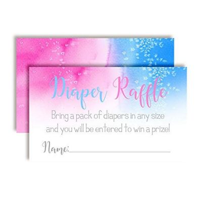 AmandaCreation Pink & Blue Gender Reveal Diaper Raffle 20pcs, Image 1