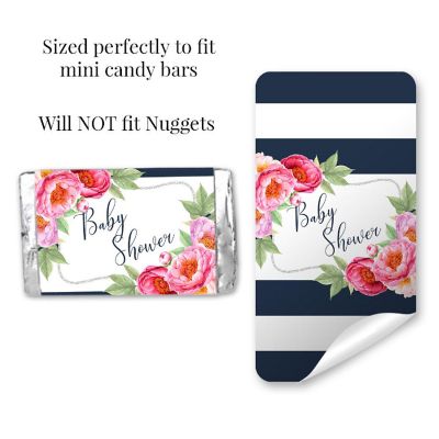 AmandaCreation Pink and Navy Mini Candybar Wrappers 45pc. Image 1