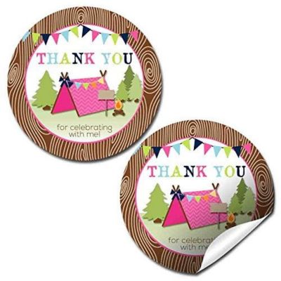 AmandaCreation Pink Camping Envelope Seals 40pc. Image 1