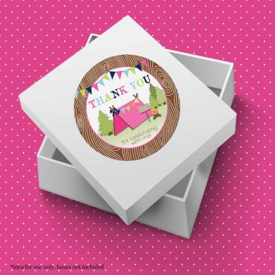 AmandaCreation Pink Camping Envelope Seals 40pc. Image 1