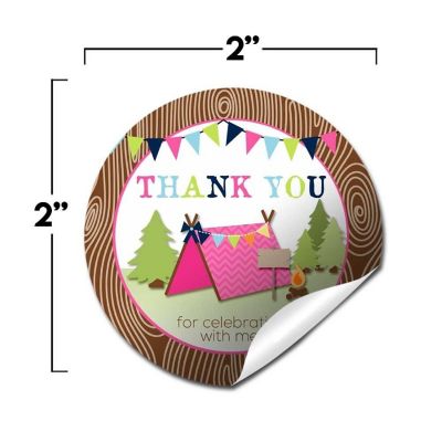 AmandaCreation Pink Camping Envelope Seals 40pc. Image 3