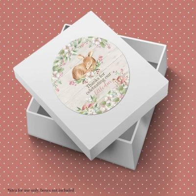 AmandaCreation Pink Deer Floral Envelope Seals 40pc. Image 2