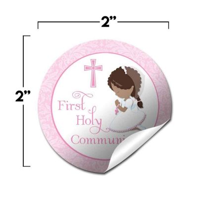 AmandaCreation Pink First Holy Communion Envelope Seals 40pc Image 1