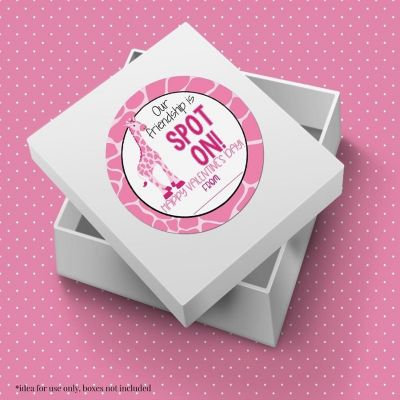AmandaCreation Pink Giraffe Valentine Envelope Seals 40pc. Image 1