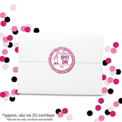 AmandaCreation Pink Giraffe Valentine Envelope Seals 40pc. Image 2