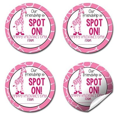 AmandaCreation Pink Giraffe Valentine Envelope Seals 40pc. Image 3
