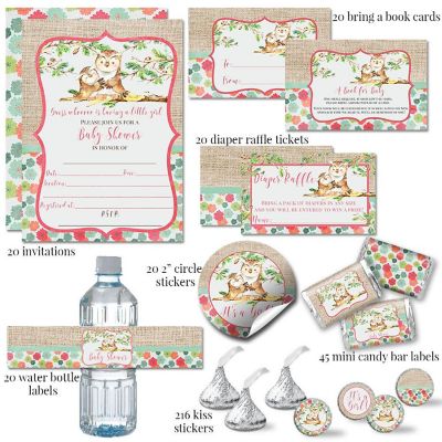 AmandaCreation Pink Guess Whooo Party Bundle 381pc. Image 2
