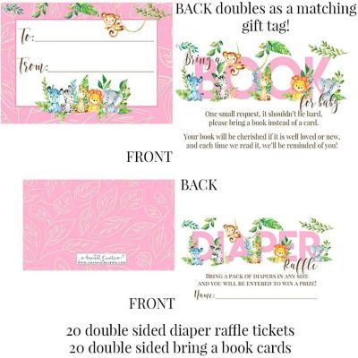 AmandaCreation Pink Jungle Animals Party Bundle 381pc. Image 2