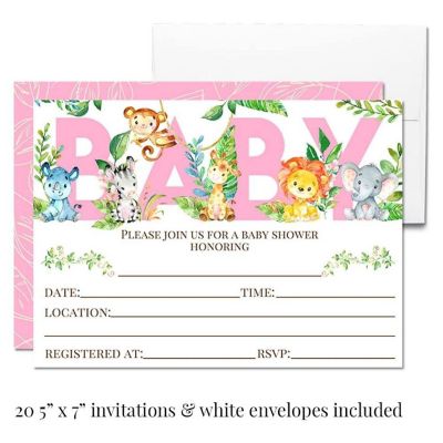 AmandaCreation Pink Jungle Animals Party Bundle 381pc. Image 3