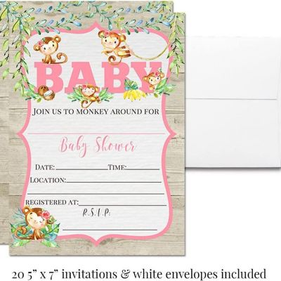 AmandaCreation Pink Jungle Monkeys Party Bundle 381pc. Image 3
