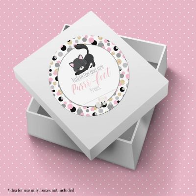 AmandaCreation Pink Kitty Valentine Envelope Seals 40pc. Image 1