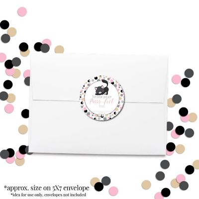 AmandaCreation Pink Kitty Valentine Envelope Seals 40pc. Image 3