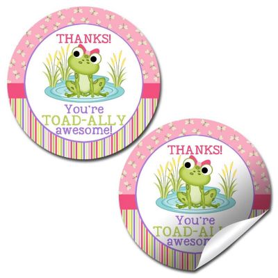 AmandaCreation Pink Little Frog Envelope Seals 40pc. Image 1