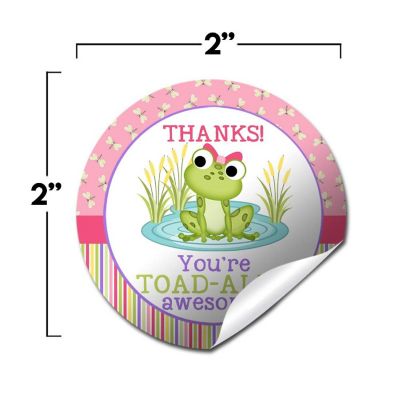 AmandaCreation Pink Little Frog Envelope Seals 40pc. Image 1