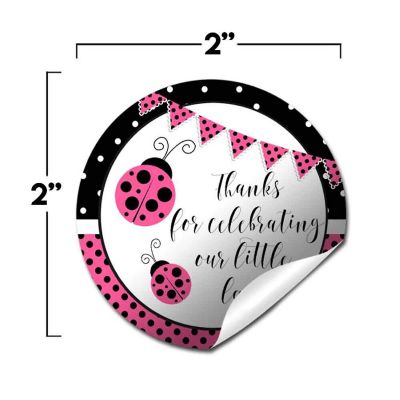 AmandaCreation Pink Lucky Ladybug Envelope Seals 40pc. Image 1