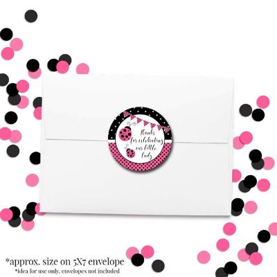 AmandaCreation Pink Lucky Ladybug Envelope Seals 40pc. Image 3