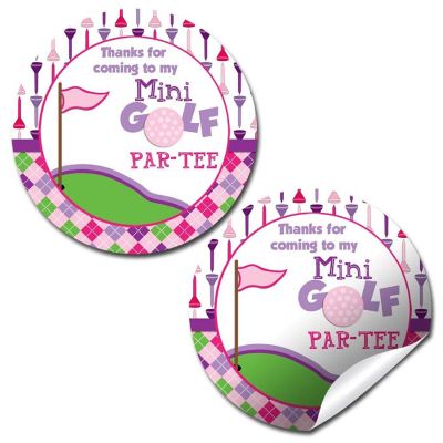 AmandaCreation Pink Mini Golf Envelope Seals 40pc. Image 1