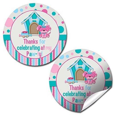 AmandaCreation Pink Puppy Envelope Seals 40pc. Image 1