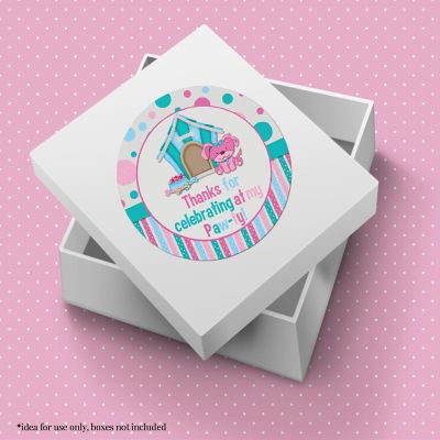 AmandaCreation Pink Puppy Envelope Seals 40pc. Image 1