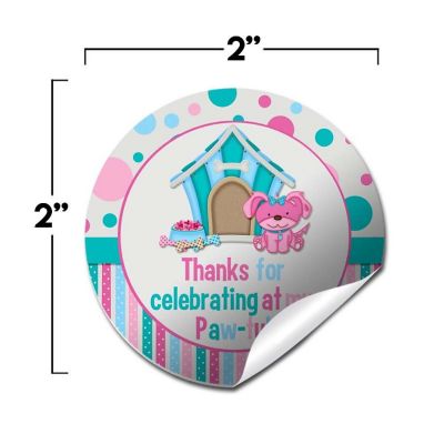 AmandaCreation Pink Puppy Envelope Seals 40pc. Image 2