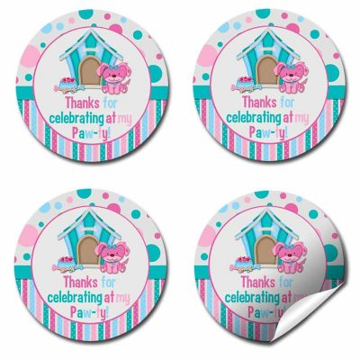 AmandaCreation Pink Puppy Envelope Seals 40pc. Image 3