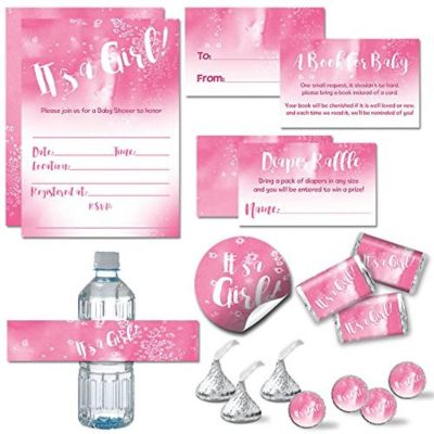 AmandaCreation Pink Watercolor Party Bundle 381pc. Image 1