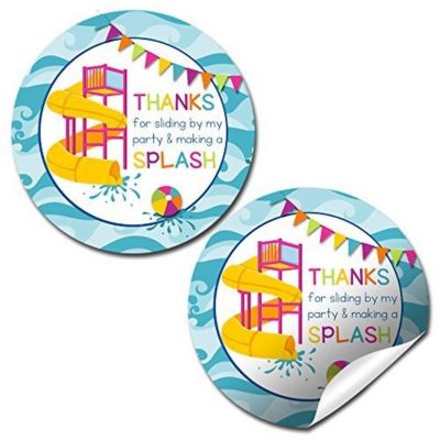 AmandaCreation Pink Waterslide Fun Envelope Seals 40pc. Image 1