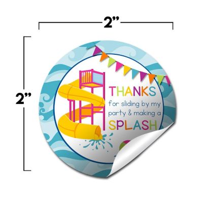 AmandaCreation Pink Waterslide Fun Envelope Seals 40pc. Image 3