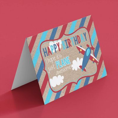 AmandaCreation Plane Awesome Greeting Card 2pc. Image 2