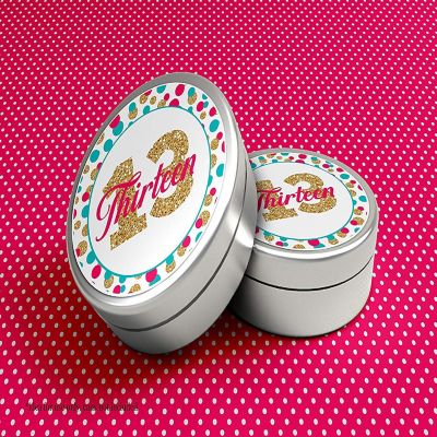 AmandaCreation Polka Dot 13th Birthday Envelope Seals 40pc. Image 2