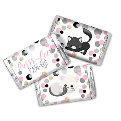 AmandaCreation Polka Dot Kitty Mini Candybar Wrappers 45pcs. Image 1