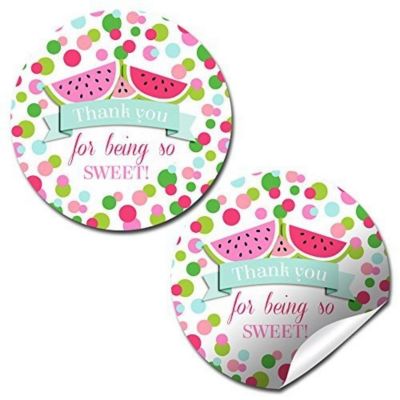 AmandaCreation Polka Dot Watermelon Envelope Seals 40pc. Image 1