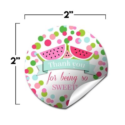 AmandaCreation Polka Dot Watermelon Envelope Seals 40pc. Image 1