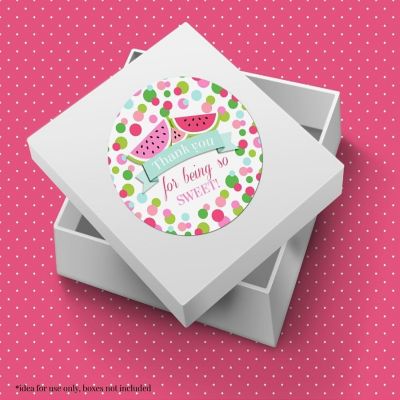 AmandaCreation Polka Dot Watermelon Envelope Seals 40pc. Image 2