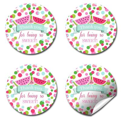 AmandaCreation Polka Dot Watermelon Envelope Seals 40pc. Image 3