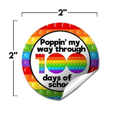 AmandaCreation Pop Fidget 100th Day of School Stickers 40pc. Image 1