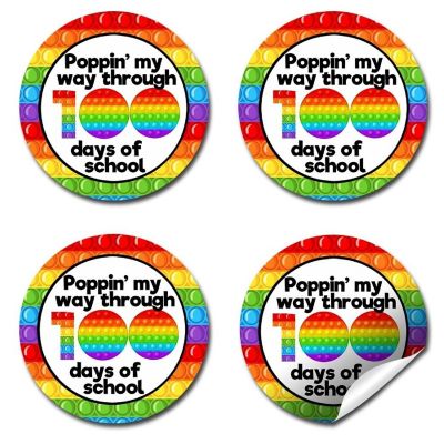 AmandaCreation Pop Fidget 100th Day of School Stickers 40pc. Image 2