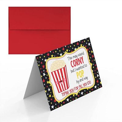 AmandaCreation Popcorn Teacher Appreciation Greeting Card 2pc. Image 1