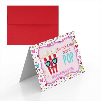 AmandaCreation Popcorn Valentine Greeting Card 2pcs. Image 1
